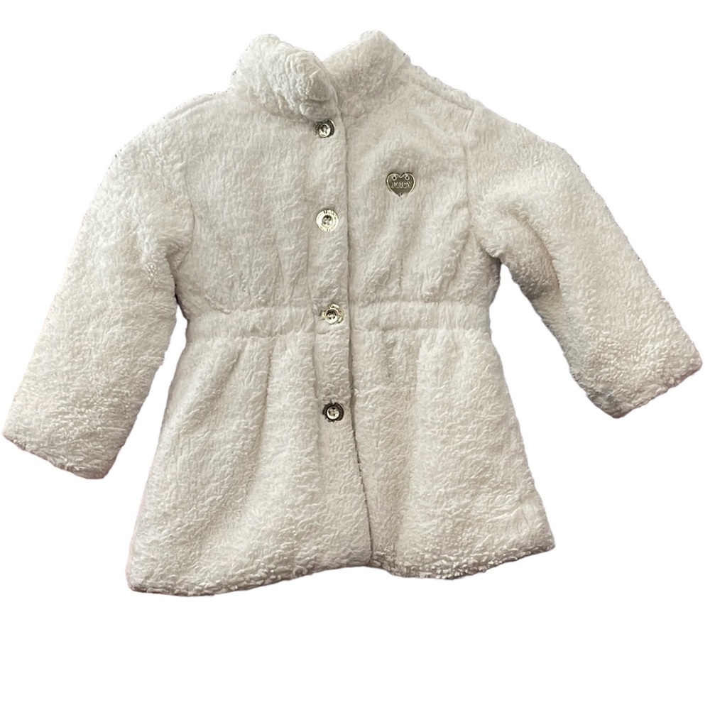 Juicy couture white button up Sherpa style blazer coat - Size 3T - Y2K